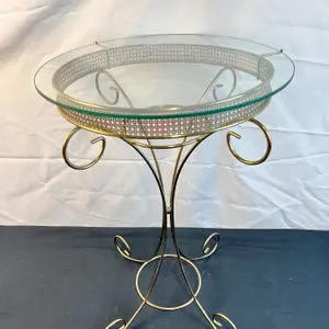 Metal & Glass Top Table