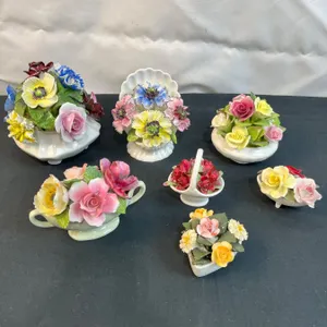 Assortment of China Flower Arrangements (Some petals have small chips)
