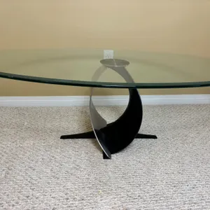 Sculptural Glass Top Coffee Table