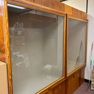 2 Wooden Display Cabinets
