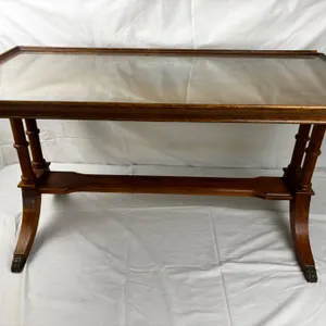 Vintage Clawfoot Glass-Top Table