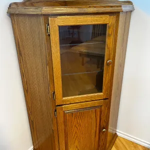 Oak Corner Curio Cabinet