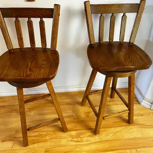 Wooden Swivel Bar Stools