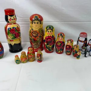 Assorted Russian Nesting & Wooden Hand Painted Dolls