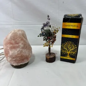 Himalayan Salt Lamp & Crystal Healing Tree