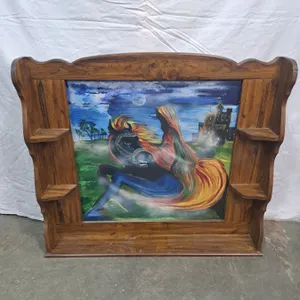 Wooden Display Mural with Shelves (Artist J. Fournier)