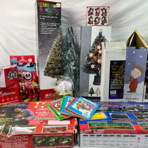 Assorted Christmas Trees & Decor
