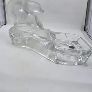Bohemian Glass Polar Bear Ashtray