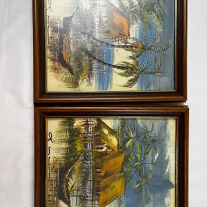 Beach Hut Paintings - Signed