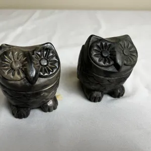 Carved Soapstone Owls