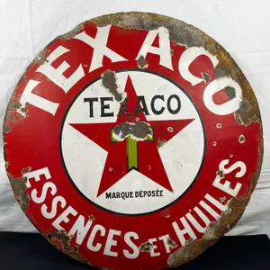 One Sided TEXACO Porcelain Sign