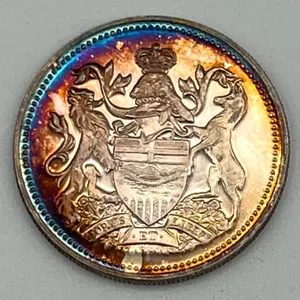 1980 Rainbow toned .999 Silver Alberta medal