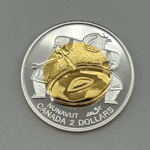 1999 Sterling Silver/Gold plated proof Nunavut $2