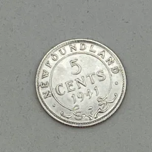 1941 Newfoundland Silver 5 cent "fishscale"