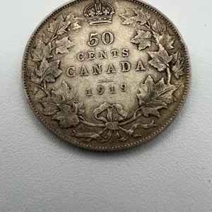 1919 King George V silver Canada 50 cent