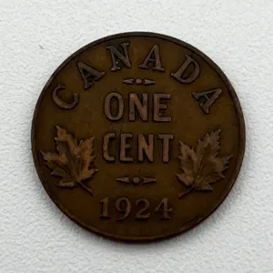1924 Canada Key Date 1 Cent coin