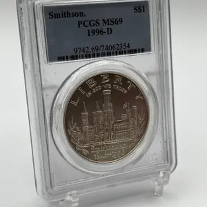 1996D USA Smithsonian Silver Dollar PCGS MS69