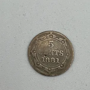 Low mintage 1881 Newfoundland silver 5 cent