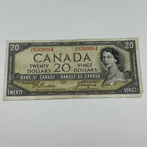 Rare 1954 Devils Face $20 Canada Banknote