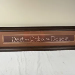 Rest Relax Renew Framed Sign