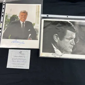 2 Autographed Photographs of Ted Kennedy