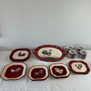 Rooster Stoneware Dishes