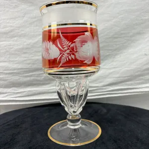 Czech Bohemian Cranberry Glass Vase