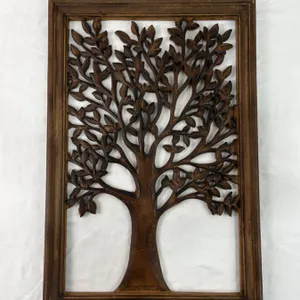 Wooden Carved Tree Hanging Wall Art