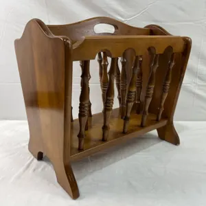 Vintage Wooden Magazine Rack