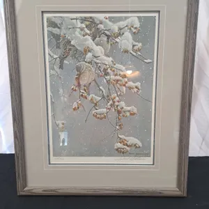 Robert Bateman Framed Print "House Sparrows and Bittersweet"