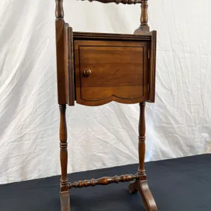 Vintage Wood Smoking Stand With Door