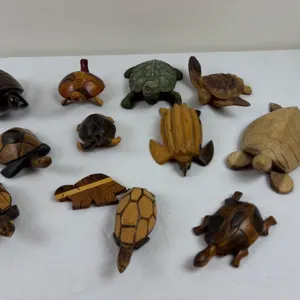 Carved Wooden Turtles