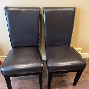 2 Faux Leather Chairs