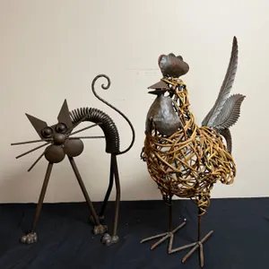 Decorative Rooster and Cat