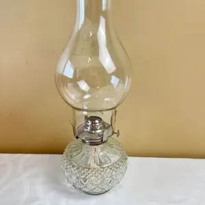 Glass Kerosene Hurricane Lamp. 14 " High