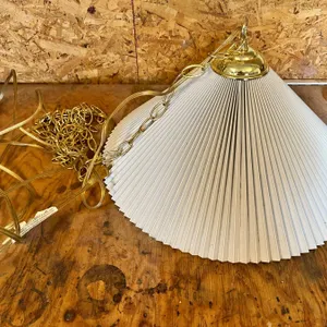 Swag Lamp with Plastic Shade. Shade is 18" in Diameter