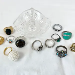 Assorted Rings & Ring Dish Some 925 Silver
