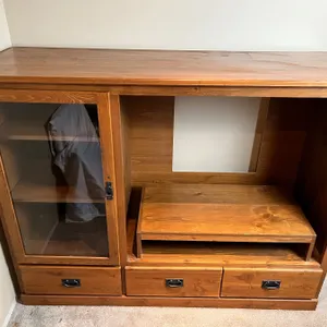 Wooden Entertainment Stand. (Has some Stains)