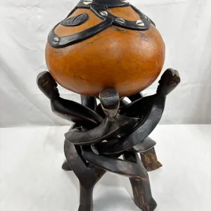 Decorated Calabash Gourd & Stand