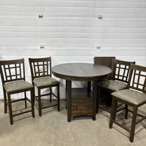 Pedestal Dining Table and Chairs