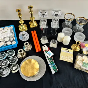 Assorted Candles & Candle Holders