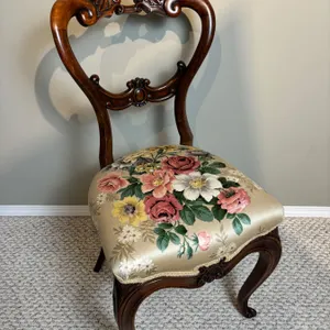 Antique Floral Upholstered Chair