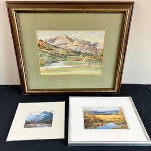 3 Pieces Mountain Themed Artwork