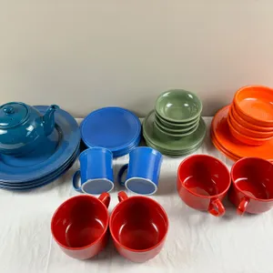Assortment of Fiesta-ware and Coloured Dishes