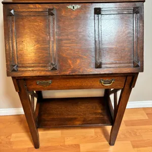 Vintage Wooden Secretary Desk (No Key)
