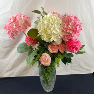 Bohemia 24% Lead Crystal Vase with Faux Flowers