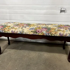 Tapestry Like Upholstered Bench