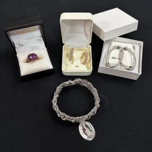 Assorted Silver Stamped Jewelry