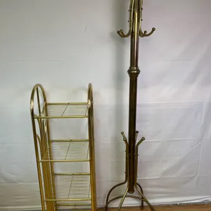 Brass Coloured Coat Rack and Shoe Rack
