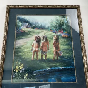 Framed Flower Girl Print Signed by Connie